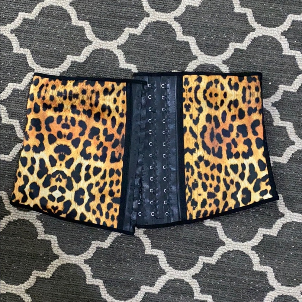 Leopard Print Waist Trainer Corset - Black & Brown